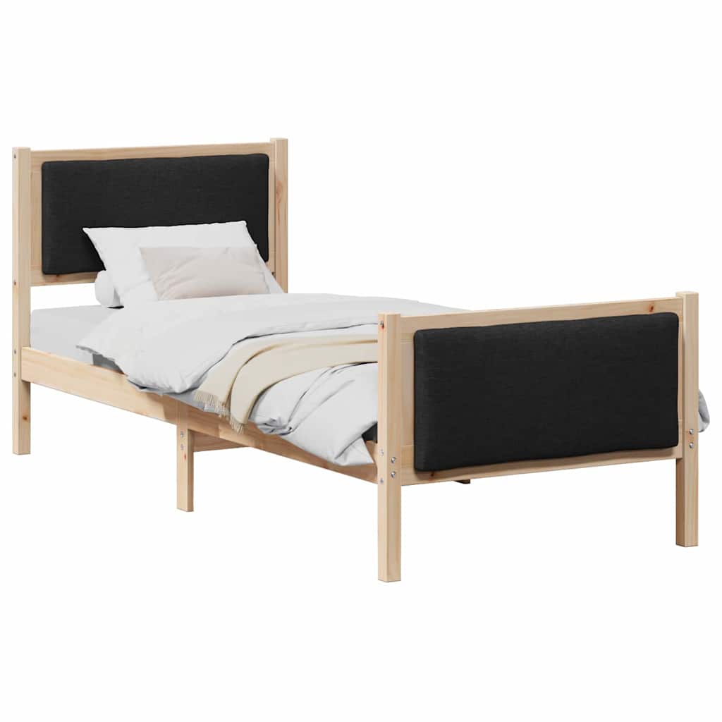 Bed Frame with Headboard Black 80 x 200 cm Fabric